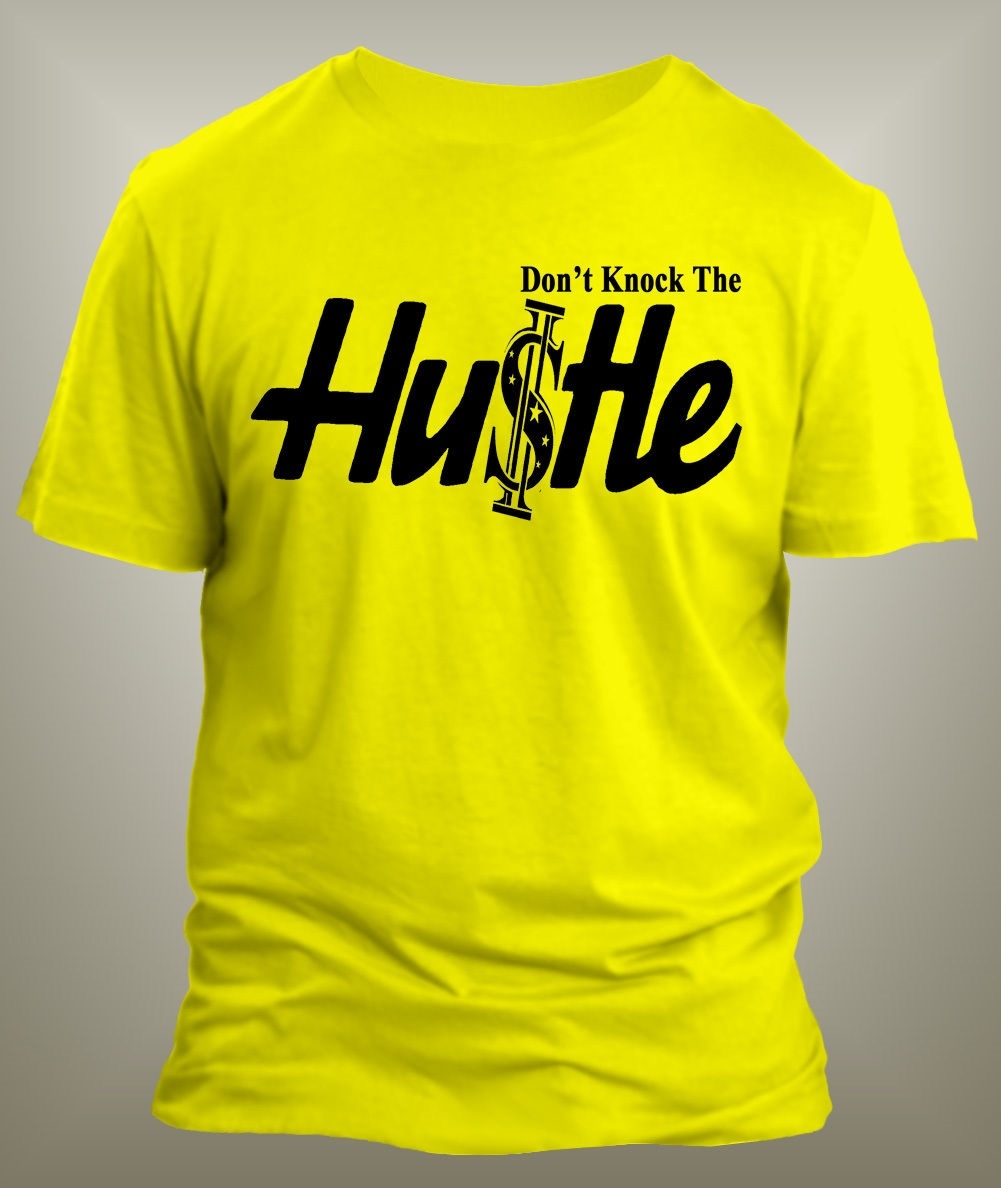 Mens Hip Hop Tee Shirt Don't Knock the Hustle Graphic Big Tall Sm Streetwear T gallery