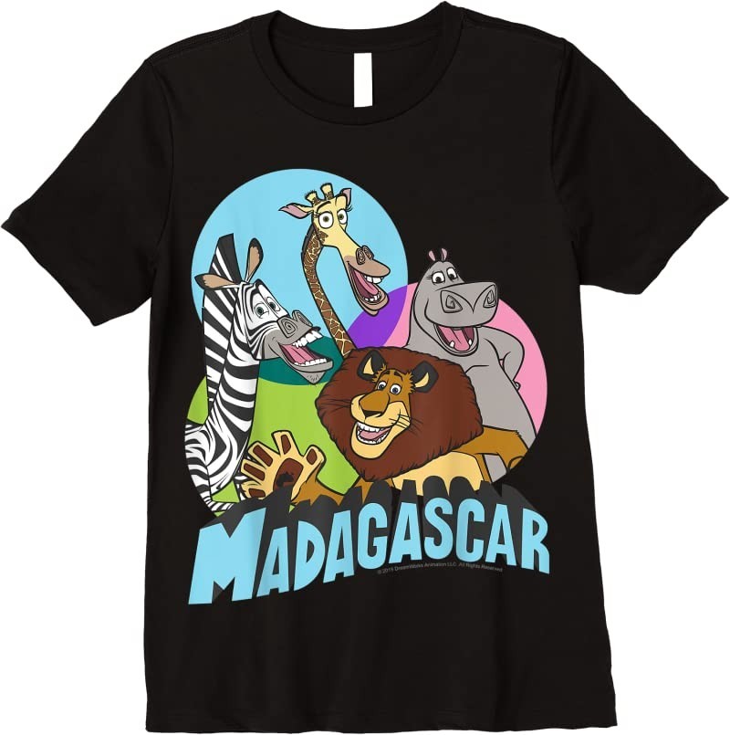 Madagascar Cartoon Group Shot Pop Color Poster T Shirts S-5XL gallery