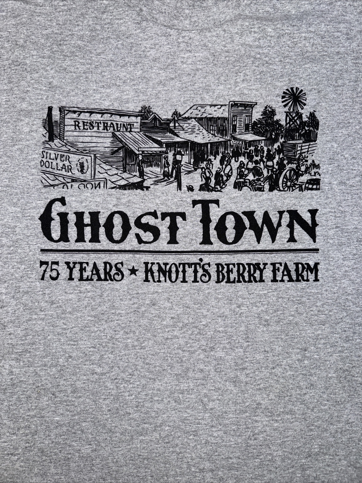 2XL KNOTT’S BERRY FARM Shirt Ghost Town 75 Years OLD WEST Adult Tee NWOT Knotts gallery