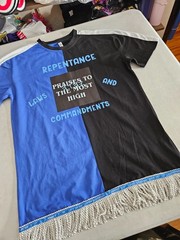 100% Cotton Two Tone Blue/Black Repentance, Laws and Commandments All Praises to