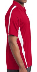 Music Note Patch Pocket Print Micro Mesh Colorblock Polo