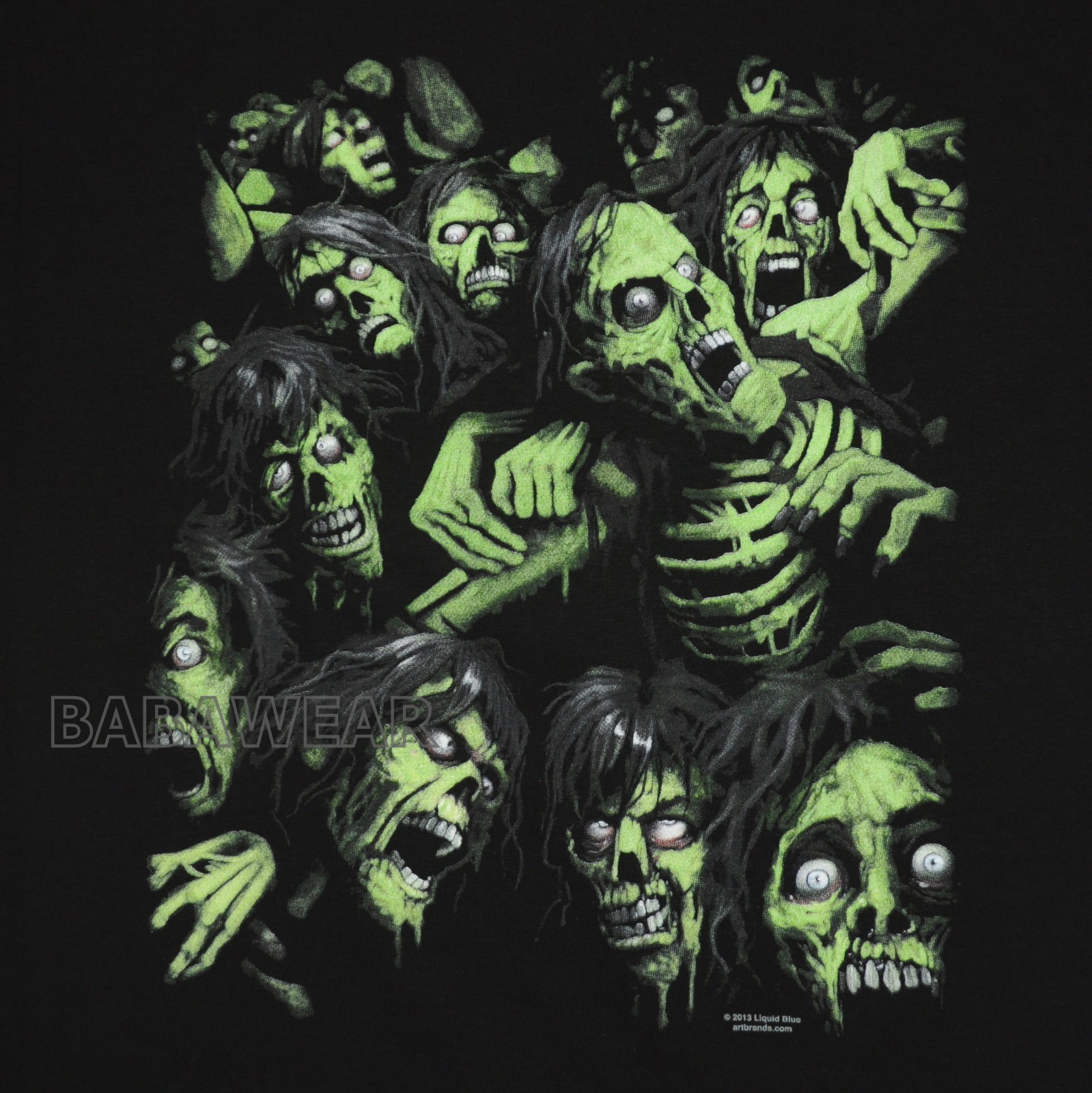 Zombie Pile T-Shirt Black Green Walking Dead Bite Scream Halloween costume gallery