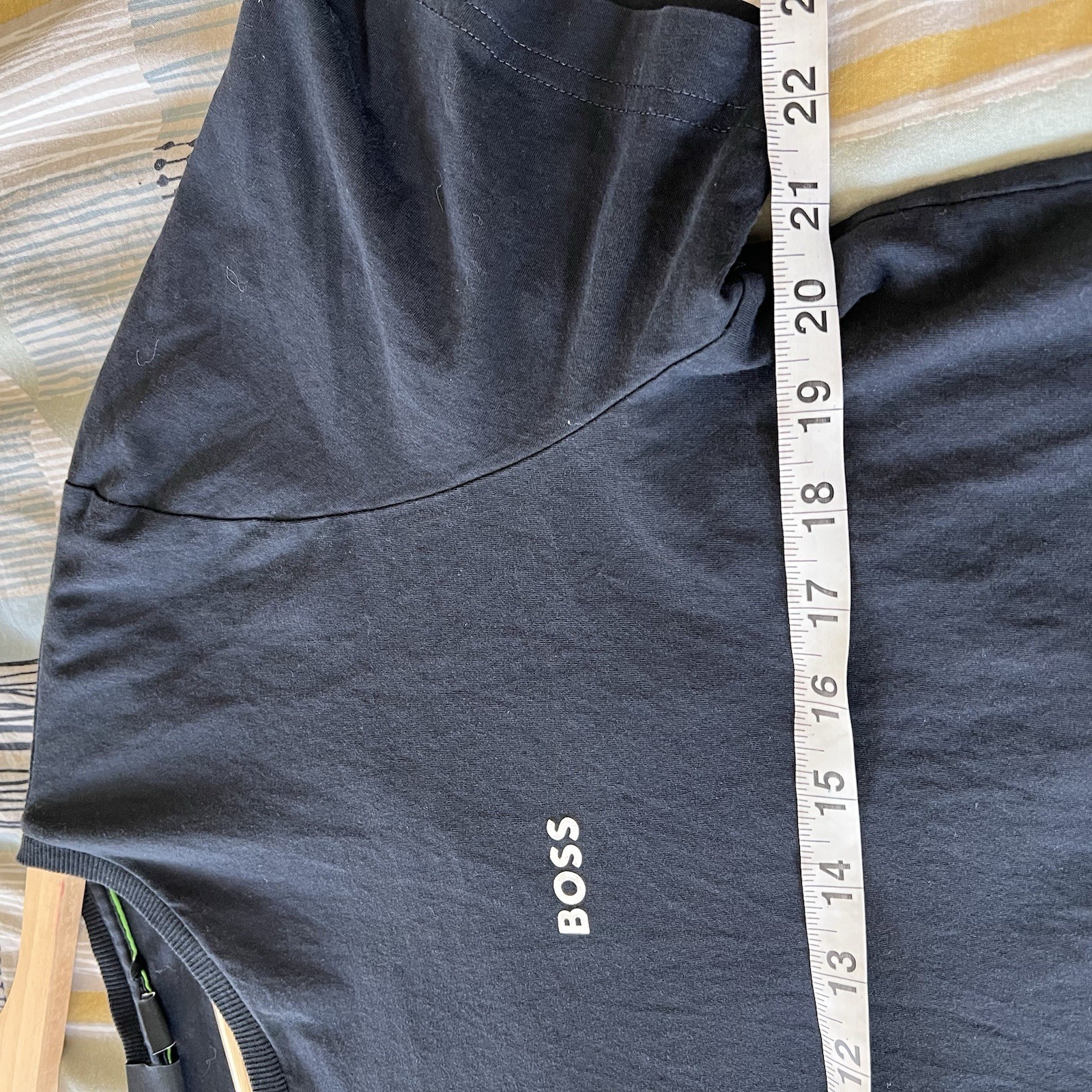 Boss men's t-shirt XL blue logo fancy trendy modern soft material Pima Cotton gallery