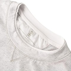 BRUNELLO CUCINELLI Embroidered Layered Short-Sleeve T-Shirt, Size M