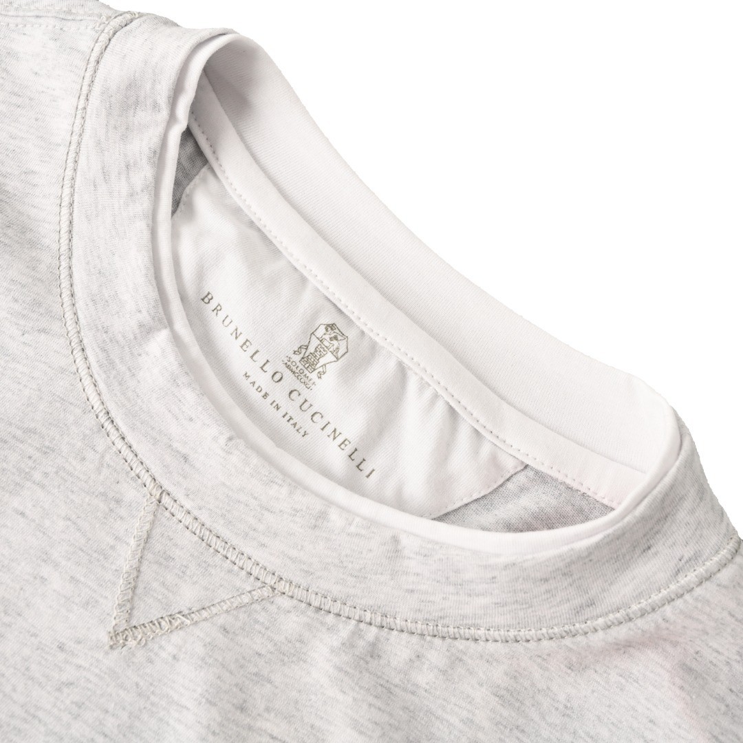 BRUNELLO CUCINELLI Embroidered Layered Short-Sleeve T-Shirt, Size M gallery