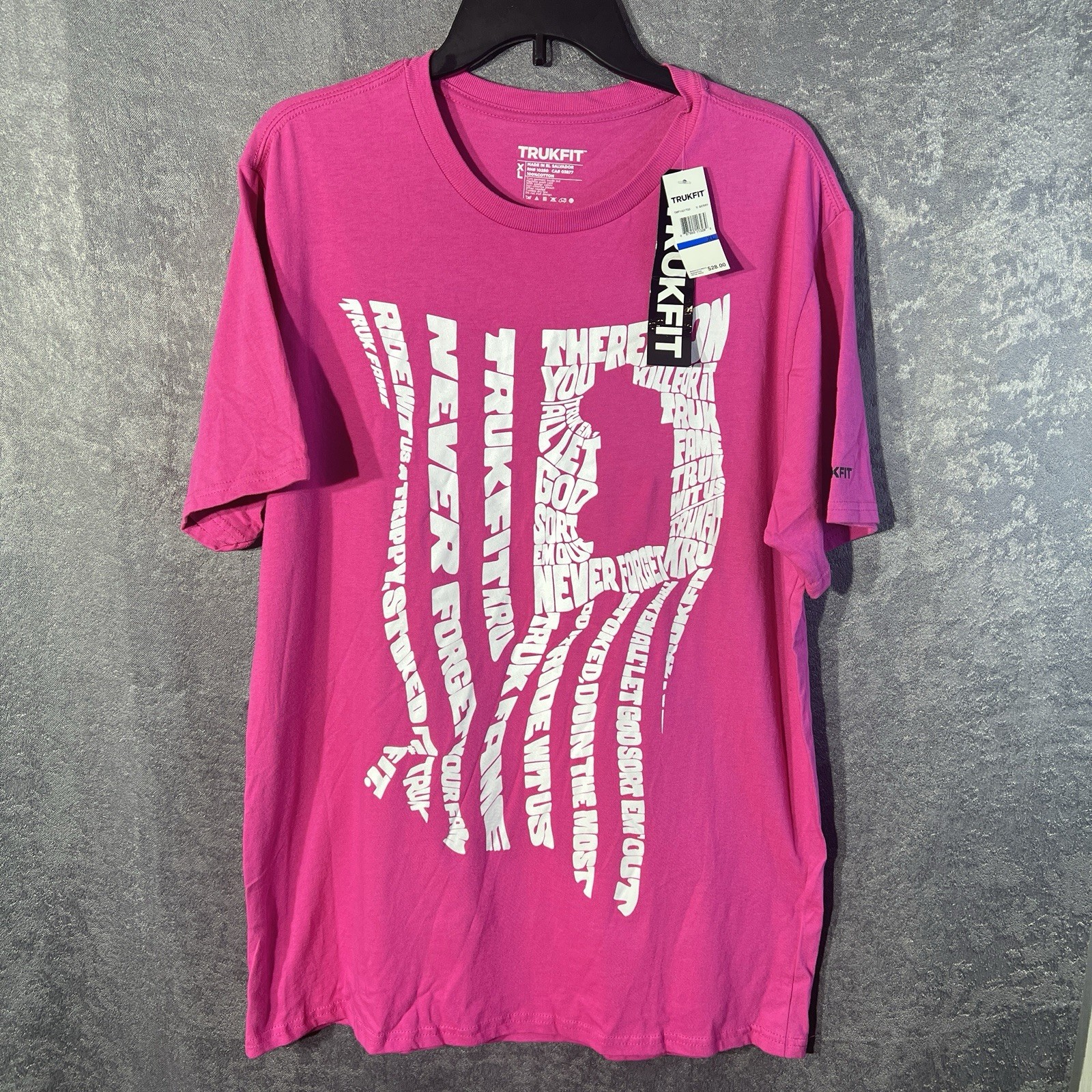 TRUKFIT Men's XL V. Berry Pink Short Sleeve Graphic T-Shirt Cotton El Salvador gallery