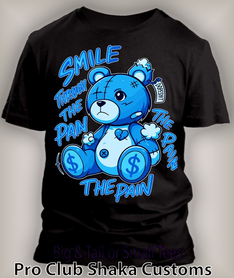 Mens Smile Thru the Pain Hip Sneaker Tee Shirt to Match J12 French Blue Big Tall gallery