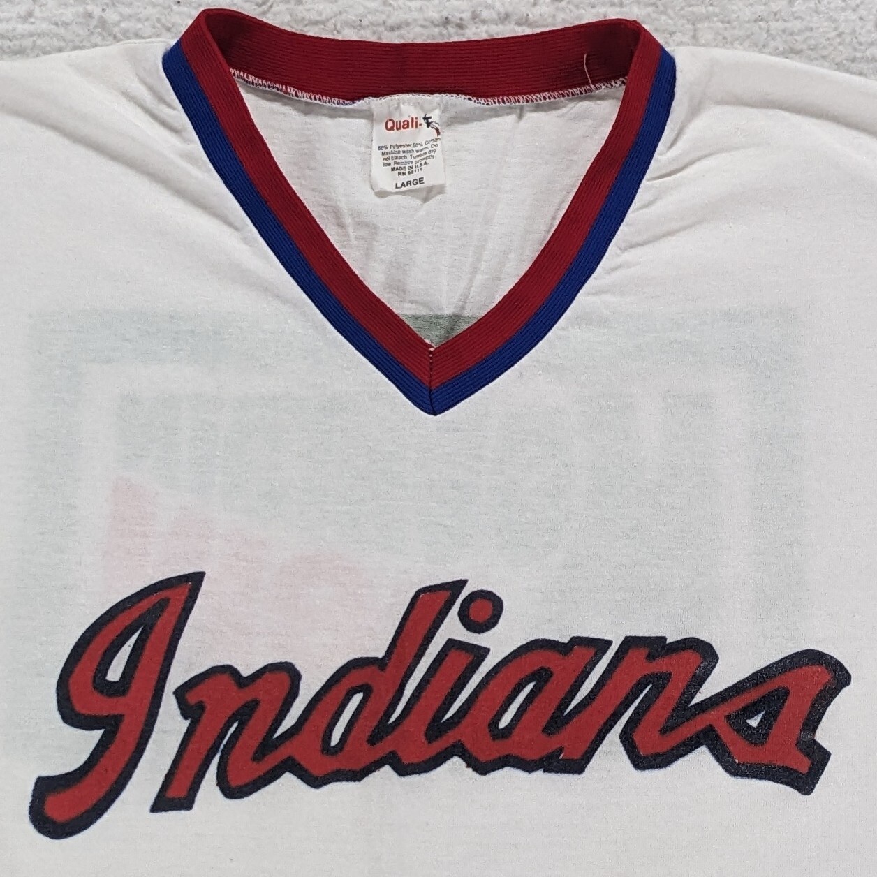 Vtg 80s Cleveland Indians Mountain Dew Jersey Style T-Shirt Medium Single Stitch gallery