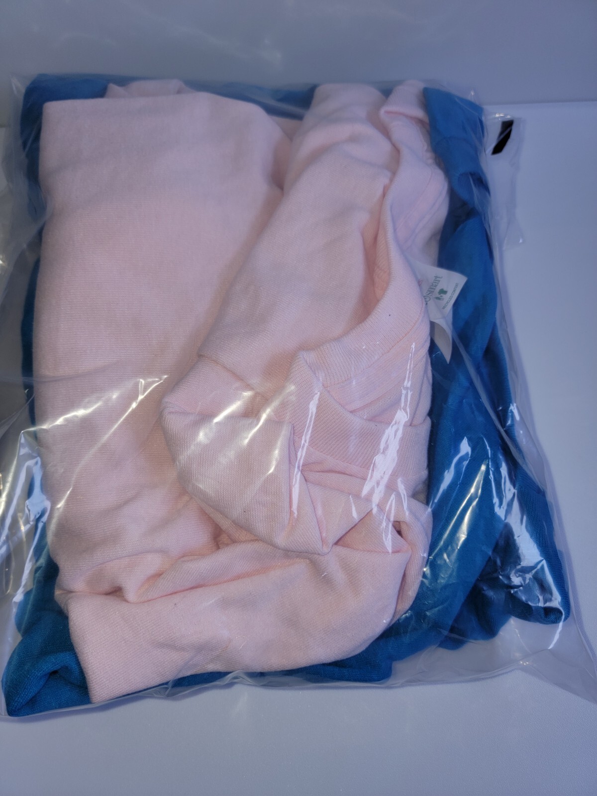 Hanes Mens EcoSmart Crewneck Comfort Blend T-Shirt. Size XL , Teel / Pink, 2-Pk gallery