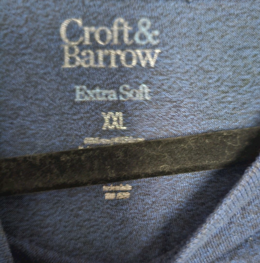 CROFT & BARROW T Shirt Mens 2XL Blue Classic Fit Easy Care Long Sleeve Pullover gallery