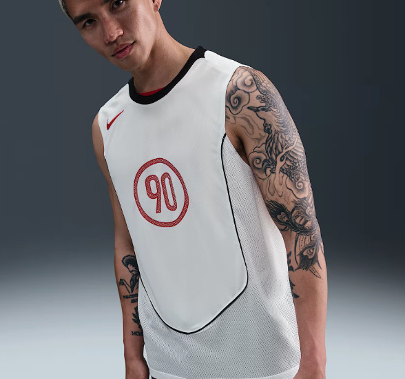 Nike Total 90 Men’s Dri-FIT Sleeveless Soccer Top Sail Black Gym Red HV1181-133