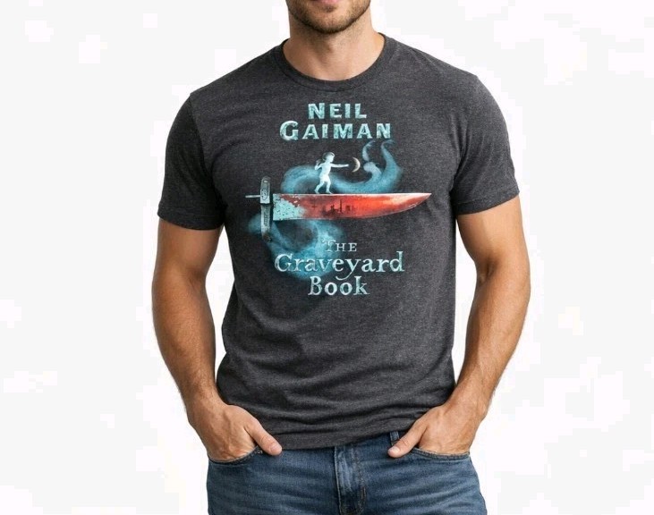 Neil Gaiman The Graveyard Book Mens L T-Shirt Official Literary Graphic Tee Gray gallery