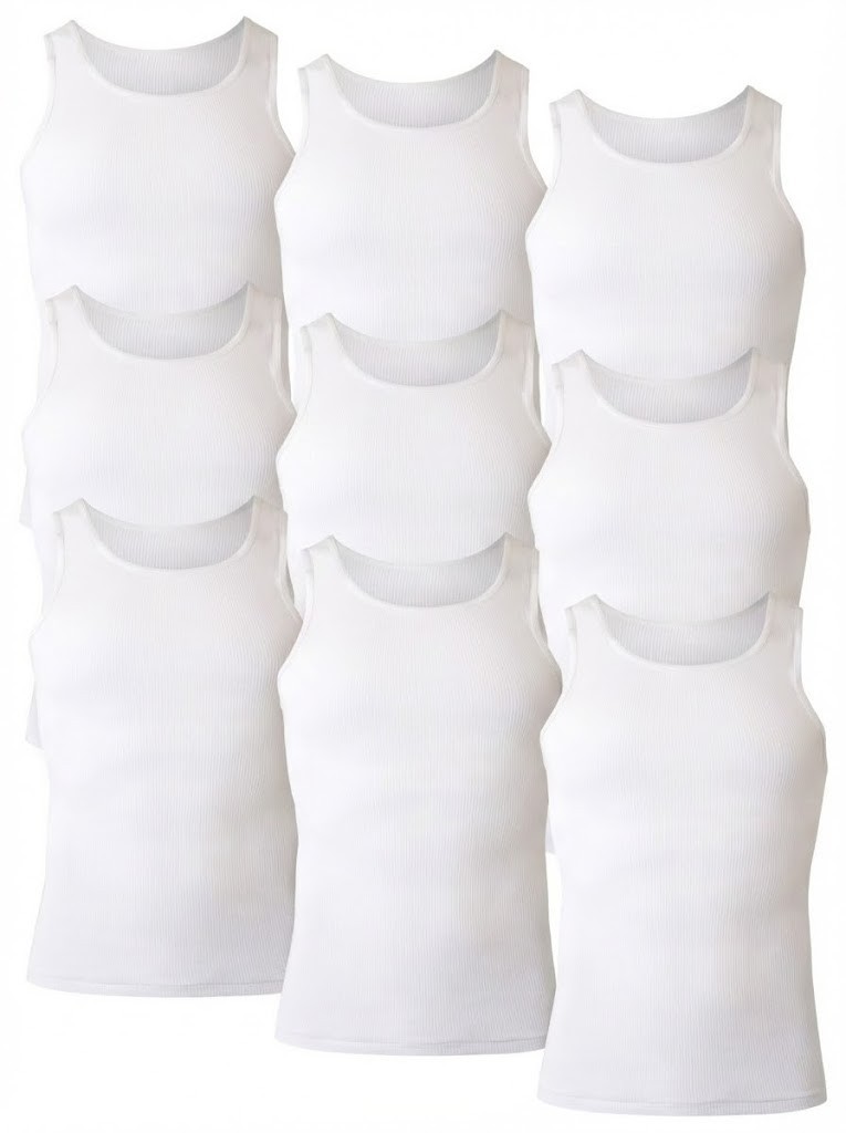 Hanes Men’s 2X-Large Tagless Tank Tops – 9 Pack (3x 3-Pack) Factory Imperfect gallery