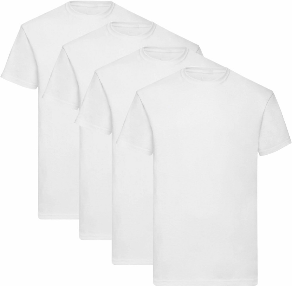Mens 1/2/4 Pack TShirt White Plain Cotton T-Shirts Tee Crew Neck Size XS-5XL lot