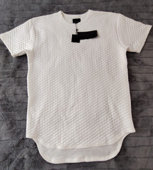 Decibel Men’s White Quilted Drop Cut Pullover Short Sleeve Shirt Size XXL ST45
