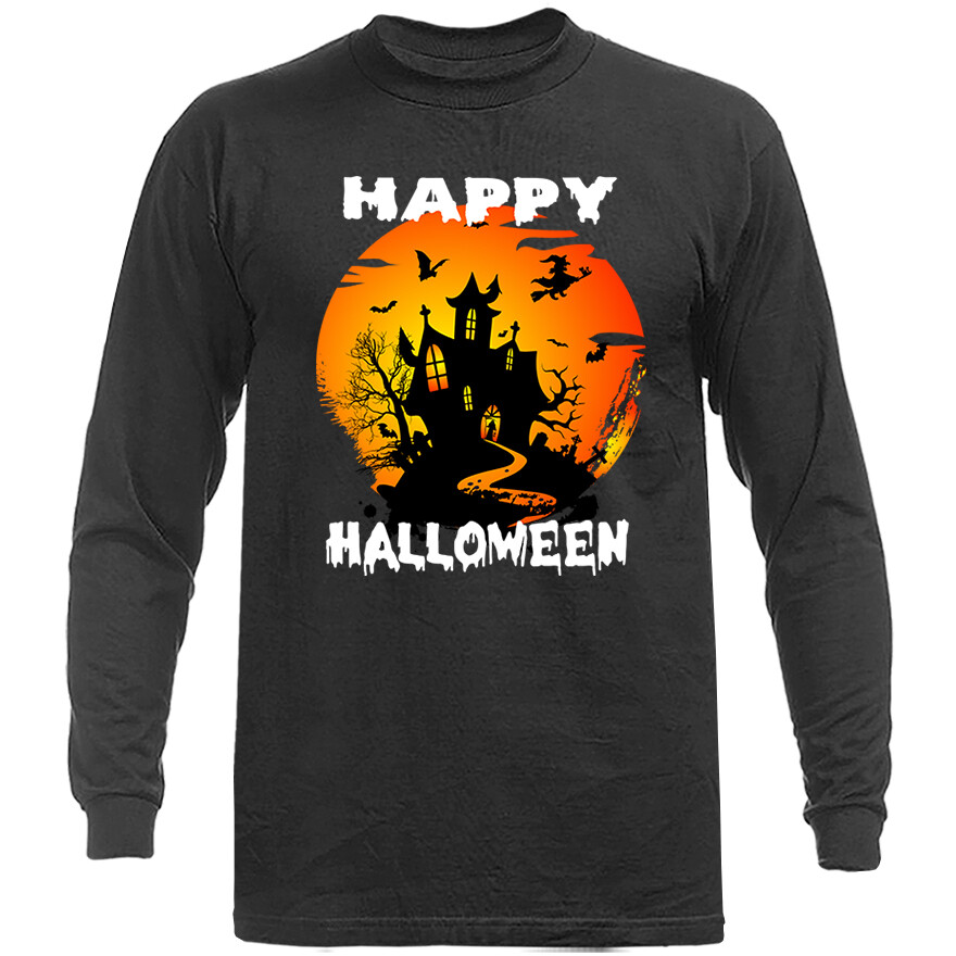 Halloween Costume Spooky Witches Pumpkin Ghost Graphic Long Sleeve