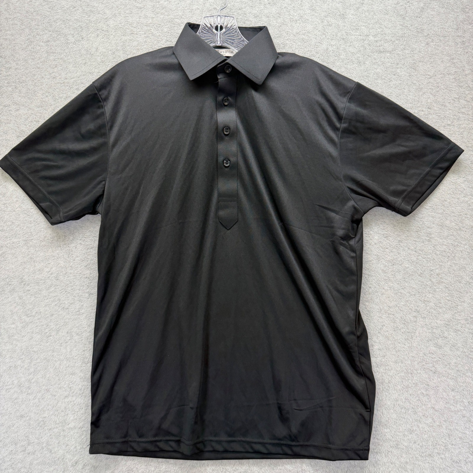 Collars & Co Dress Collar Polo Shirt Mens Small Black Performance Stretch gallery
