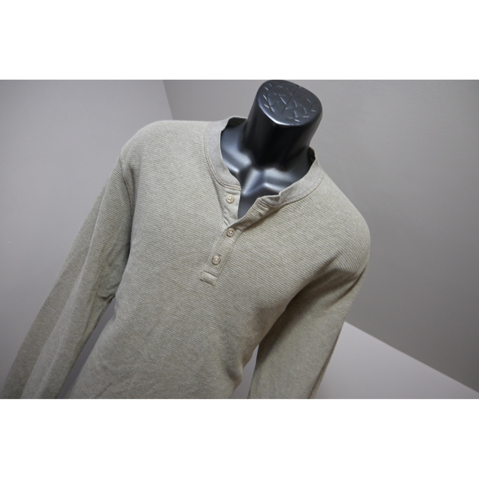 Eddie Bauer Thermal Henley Shirt Mens Large Olive Green Long Sleeve Excellent gallery