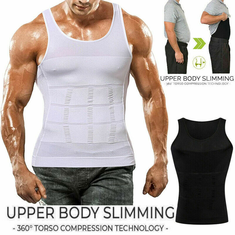 SecondSkin Men's Shaper Cooling T-Shirt Slimming Body Shaper Compression Tops US gallery