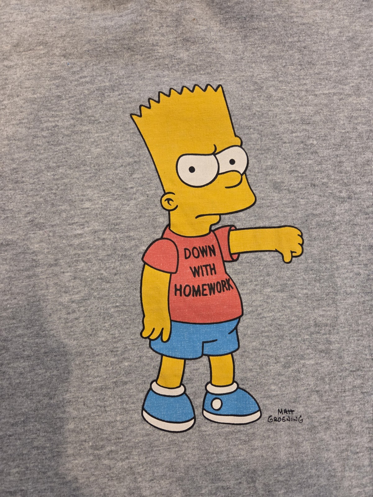 Levi's The Simpsons Bart Shirt Size L Gray Down with Homework 20th Century Fox gallery
