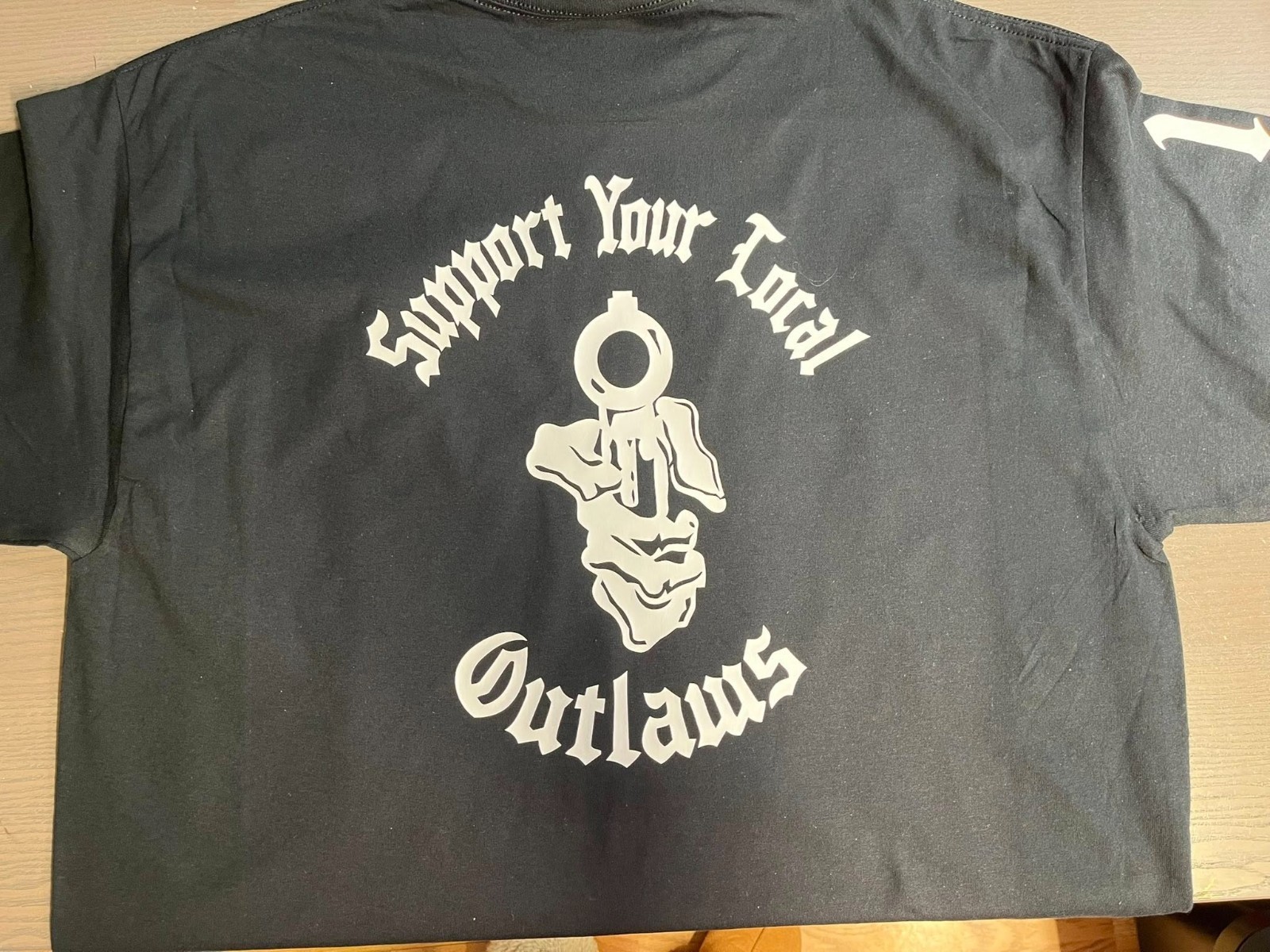 2 sided Support your local Outlaws Biker Motorcycle MC 15 sleeve t shirt outlaw gallery