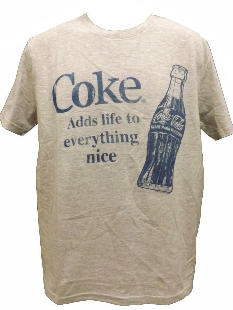New Coca Cola Coke “Adds Life to Everything Nice” Mens Size M Medium Gray Shirt