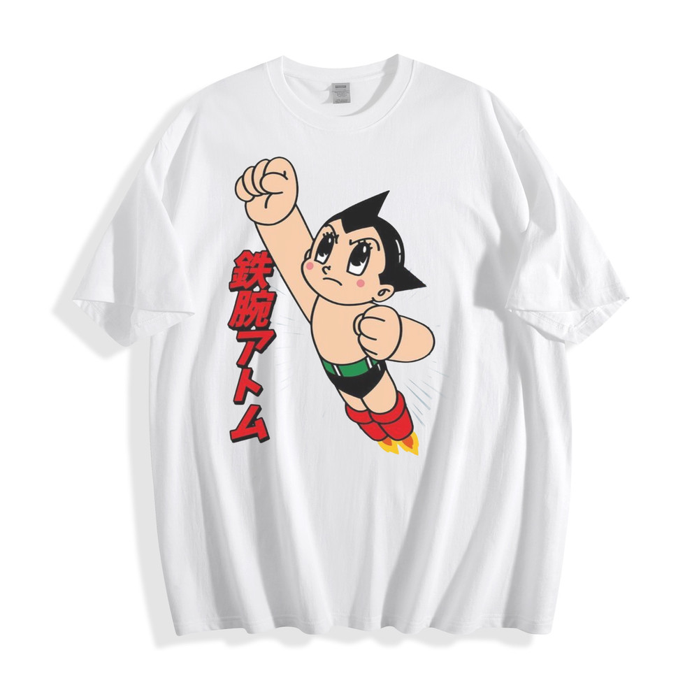 OFFICALAstro Boy Tetsuwan Atom Gray Anime Graphic T-Shirt Official Licensed Tee