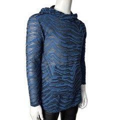 SHRINE GOTHIC DECAYED SHREDDED MATRIX BLUE BURNING MAN RAVE TECHNO SHIRT HOODIE