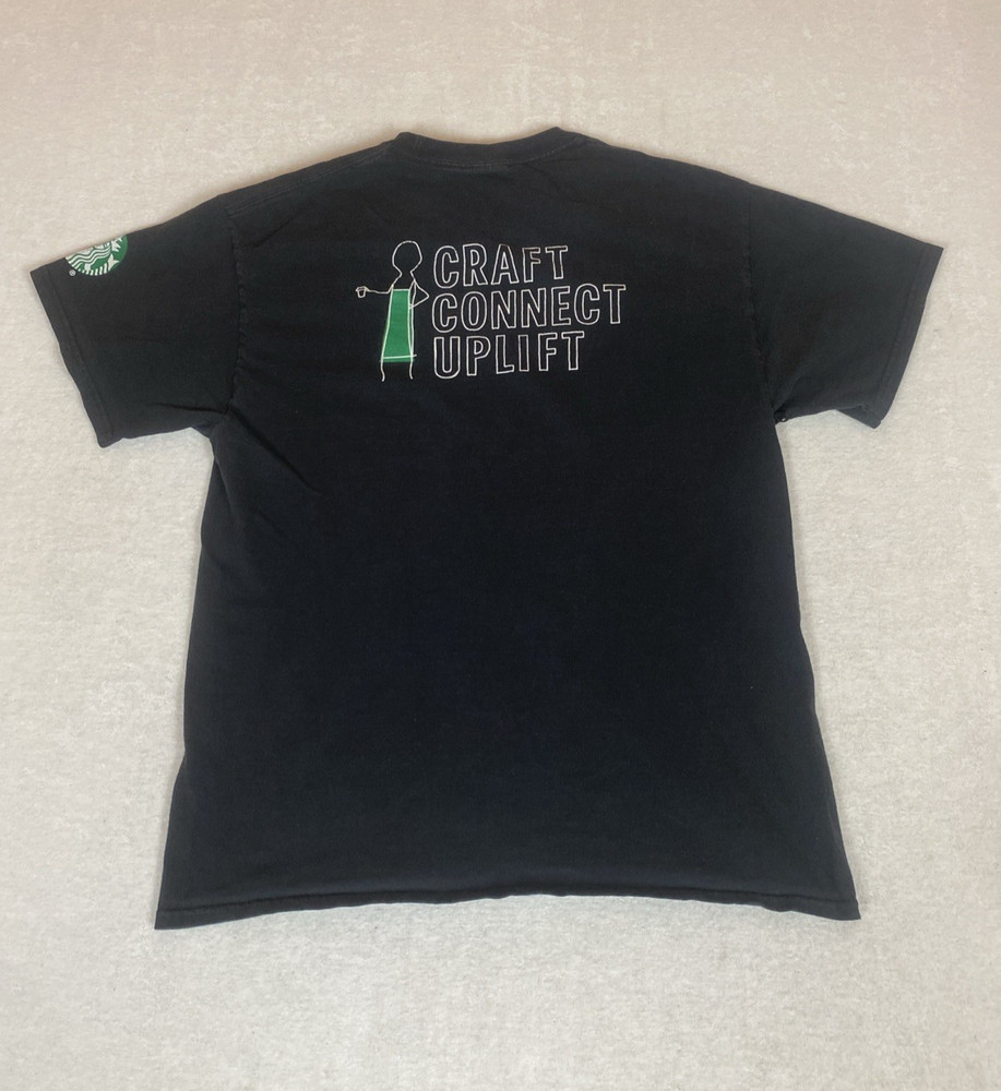 Starbucks Craft Connect Uplift Employee T Shirt Black Coffee Graphic Tee