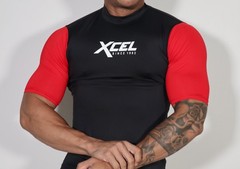 MEN’S BLACK/RED COMPRESSION SHIRT SIZE LG.
