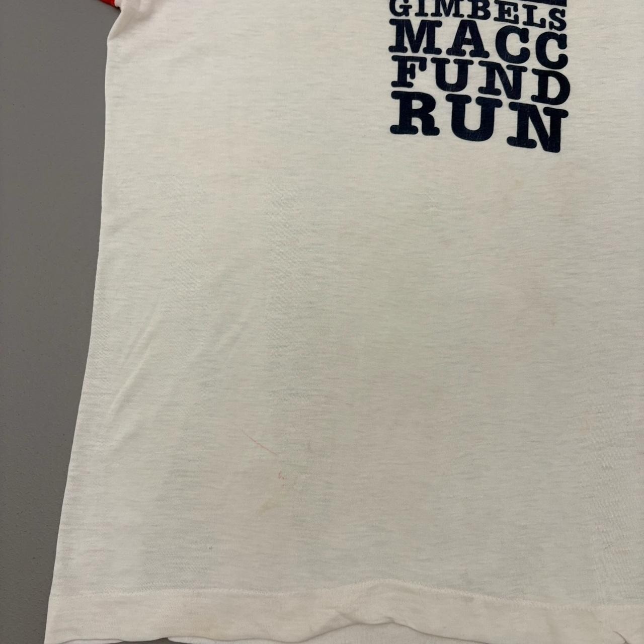 Vintage 70s Two Tone Marathon Shirt White Polycotton Fruit of the Loom Size Larg gallery