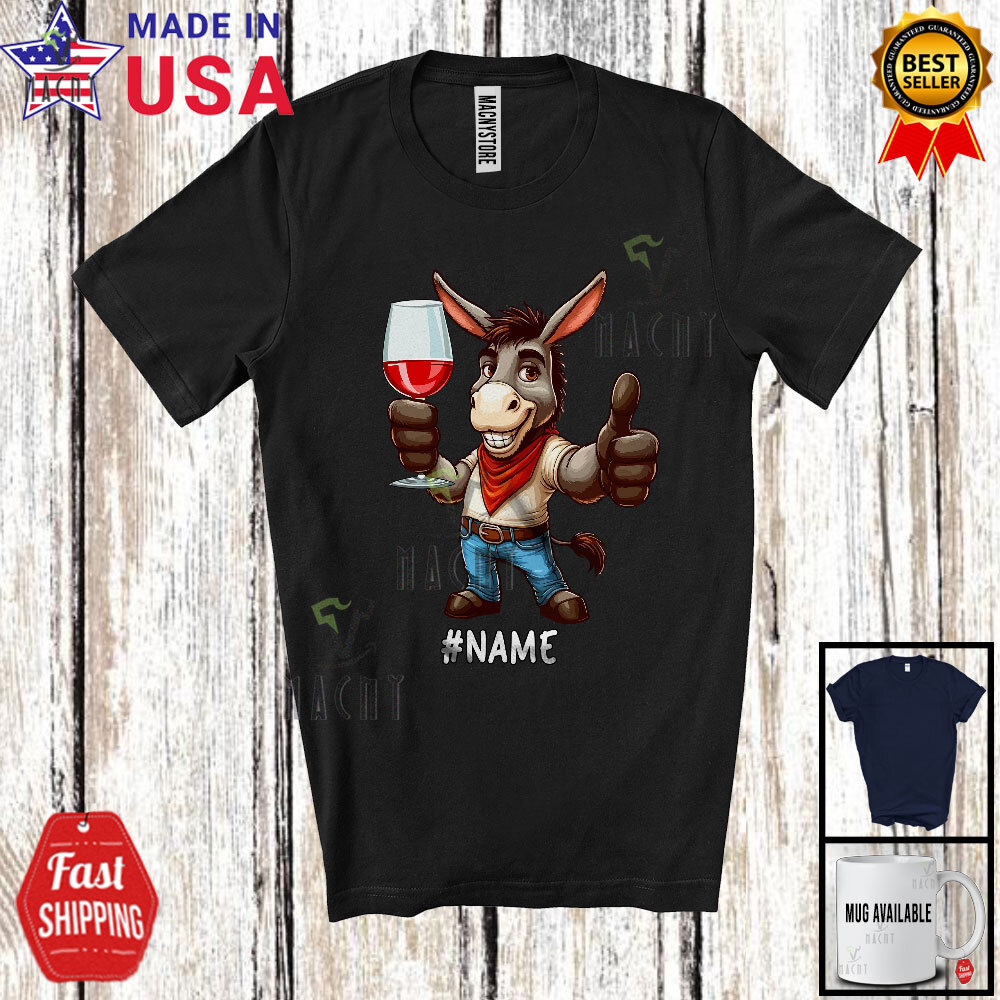 Custom German Donkey Drinking Wine; Joyful Festival Oktoberfest; Drunker T-Shirt