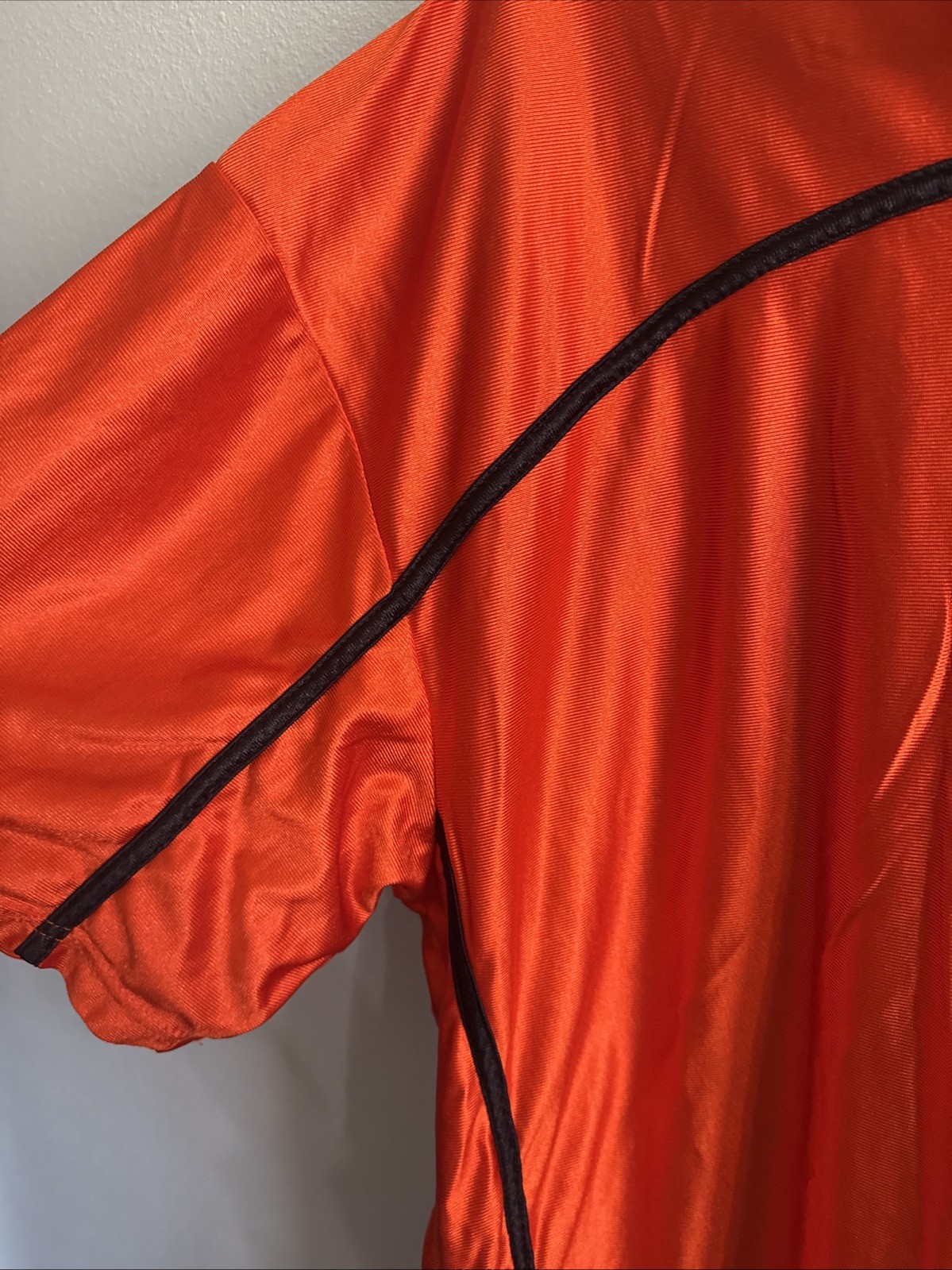 Vintage Y2K Nike Team Sports Snap front Warm Up Jersey Orange Men's XL gallery
