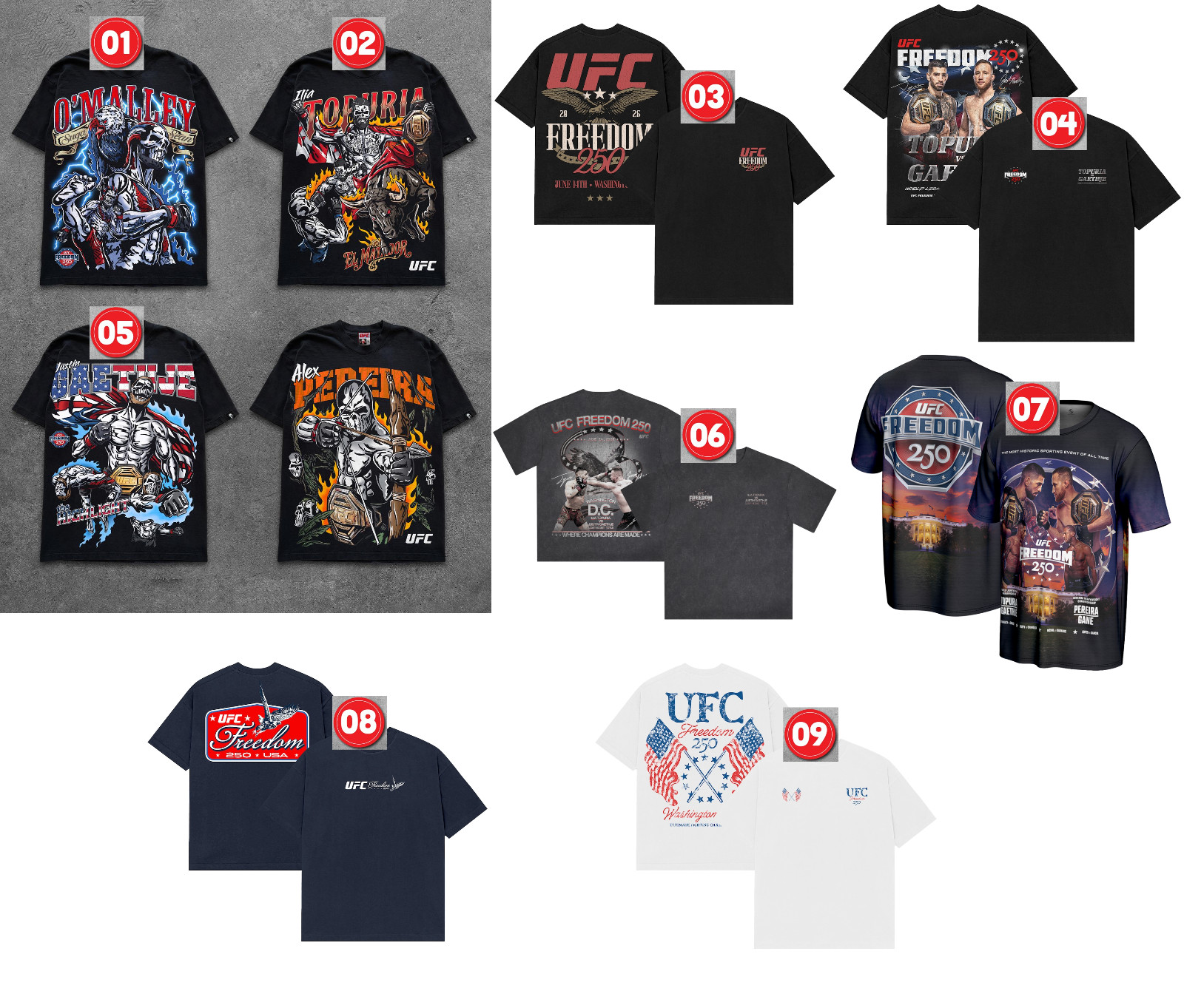 Unisex UFC Freedom 250 T-Shirt Collection Merch, Tee gallery