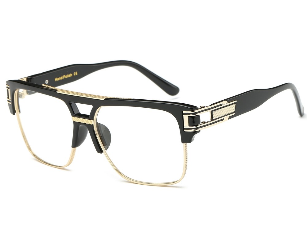 Square Aviator Large Fashion Sunglasses For Men Women Goggle Alloy Frame Glasses