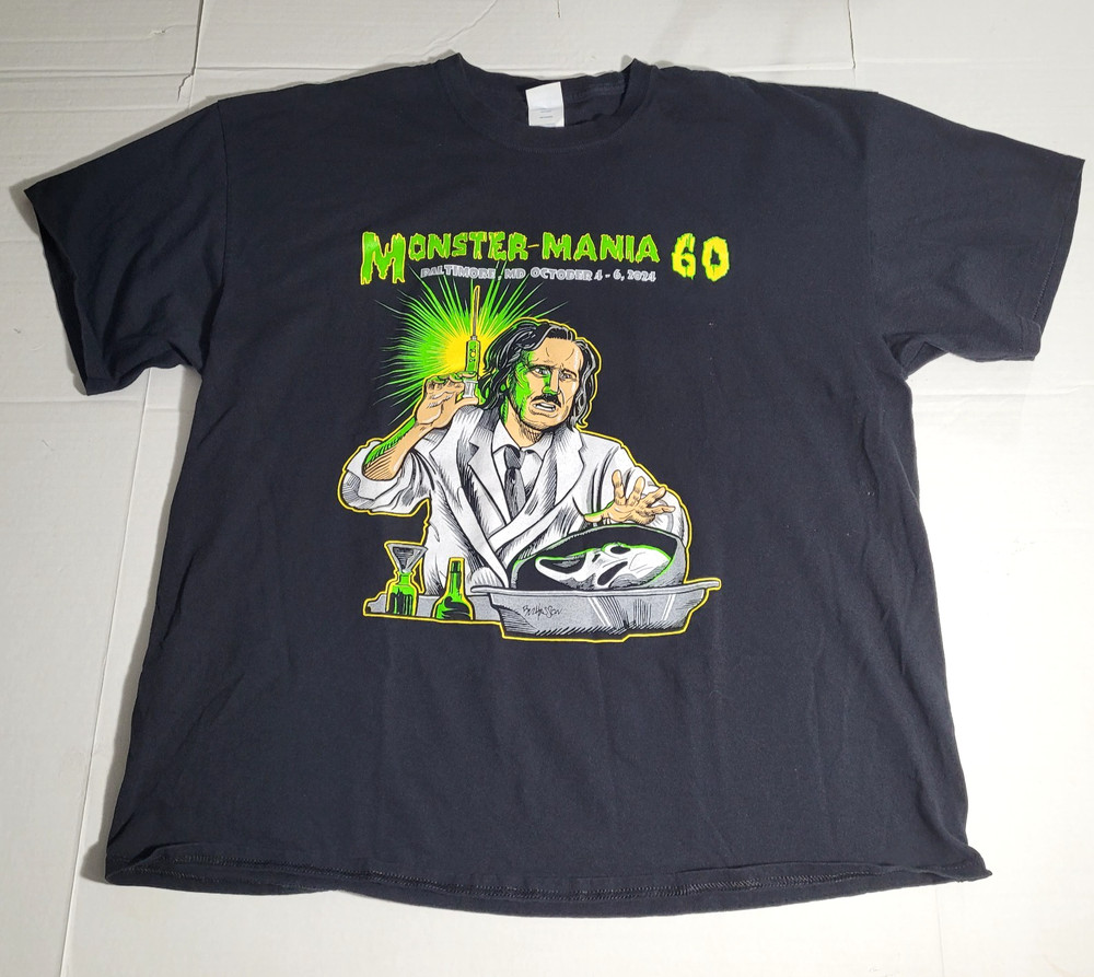 Monster Mania 60 Horror Convention T Shirt 2024 Baltimore MD Black 2XL