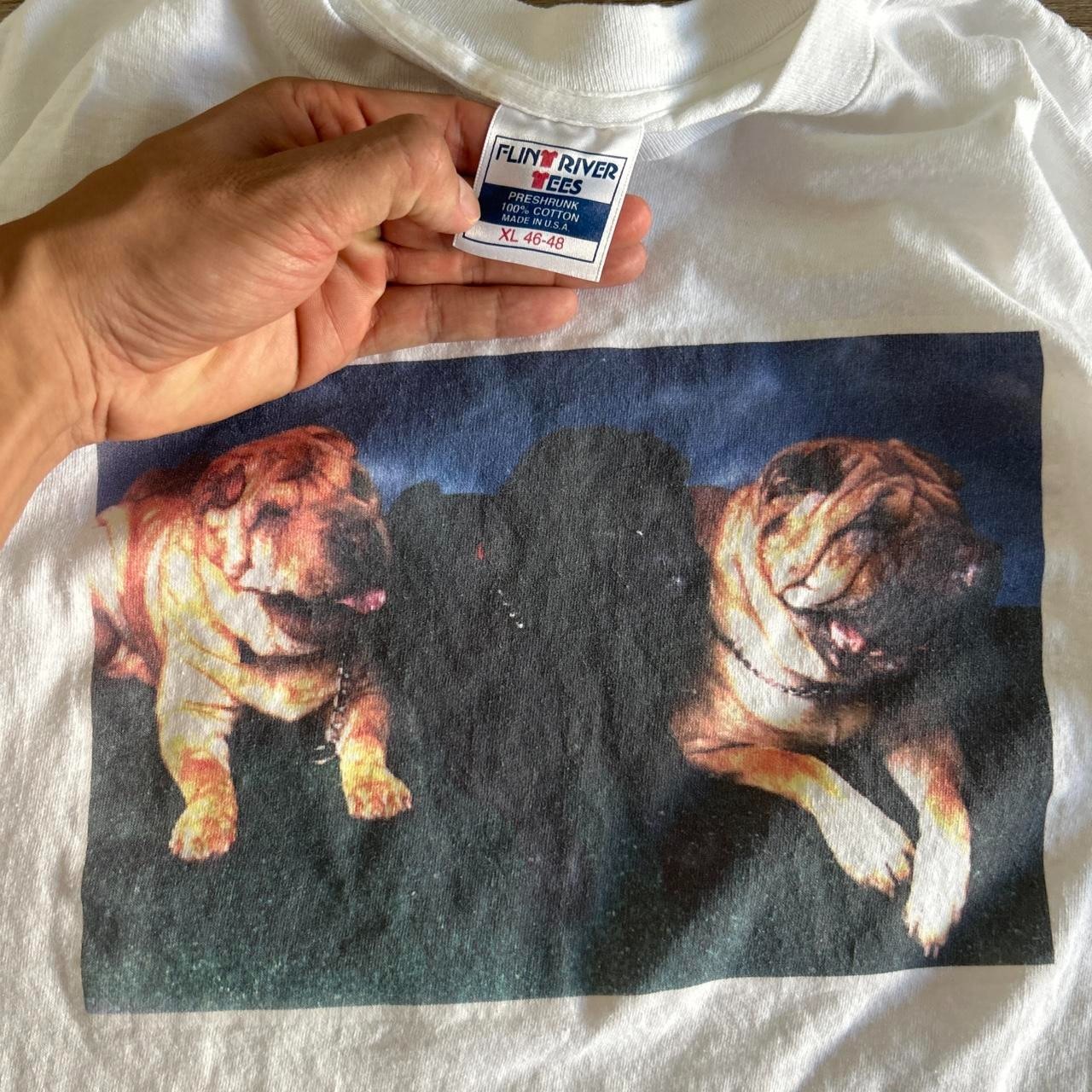 Vintage 90s Shar Pei Dog Box Graphic Nature Art Tee XL Single Stitch gallery