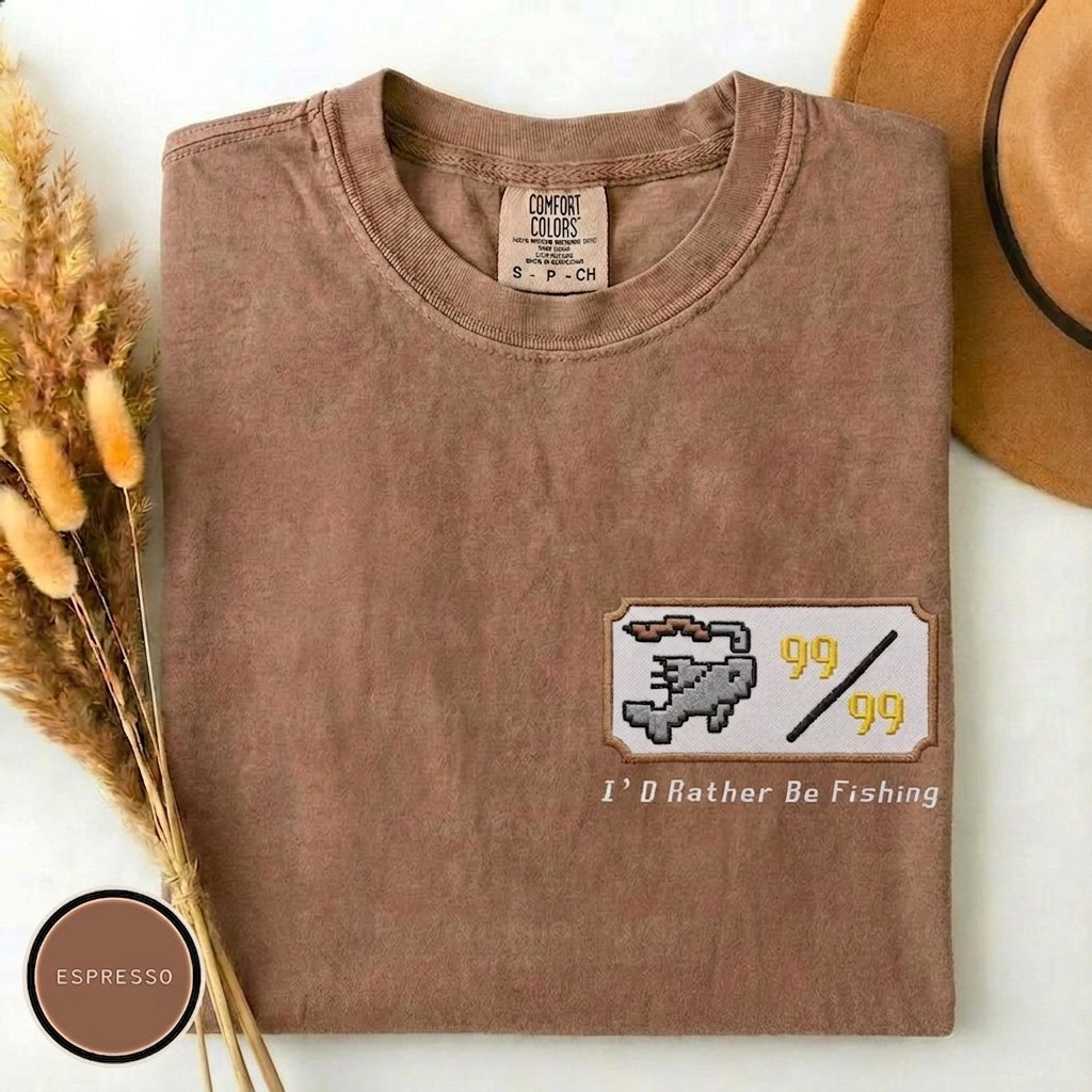 Embroidered OSRS Fishing T-Shirt, RuneScape Gamer Shirt, Old School RPG Gift gallery
