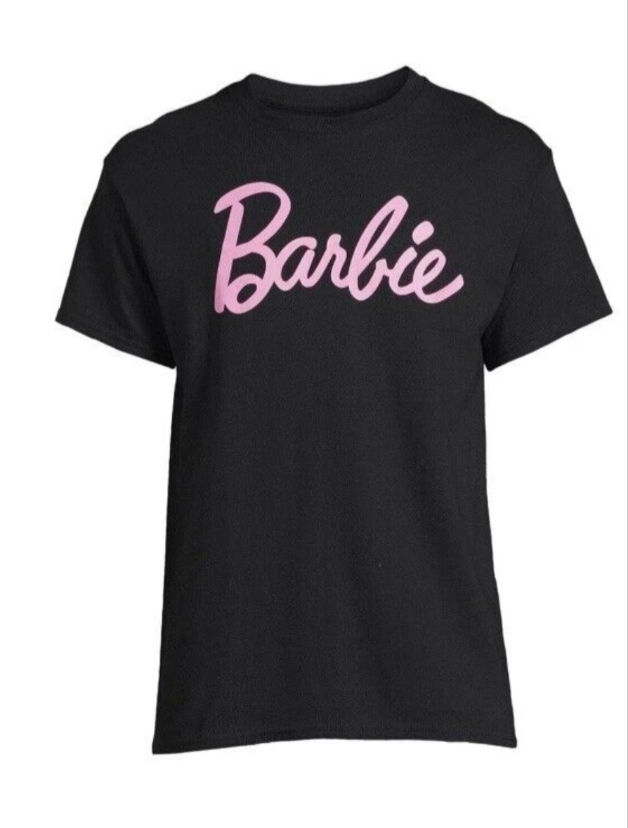 Barbie Mens Short Sleeve Black Crewneck Logo Graphic T- shirt Size S 34-36 Small gallery
