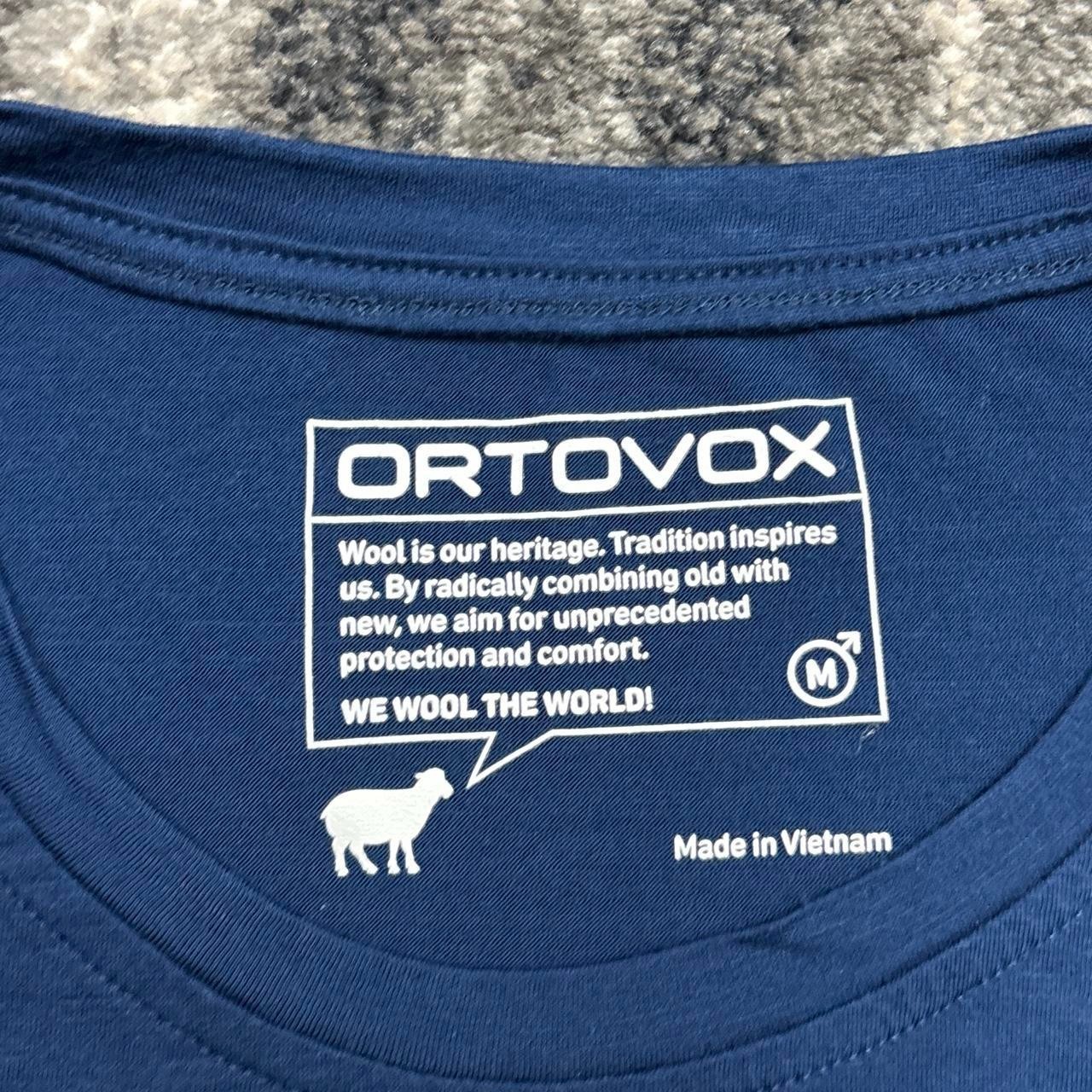 Ortovox Merino Wool Shirt Mens Medium Navy Blue Short Sleeve Base Layer Outdoors gallery