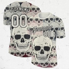 Personalized Skull T-Shirt – Custom Name – Number Shirt – Adults Kids & Youth