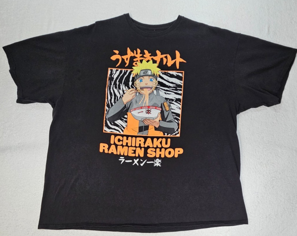 Naruto Shippuden Collection T-Shirt Size 3XL 54-56 Black Short Sleeve Crew Neck