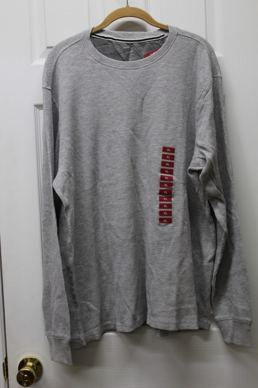 MEMBERS MARK MENS THERMAL CREW-Grey-XL-NWT