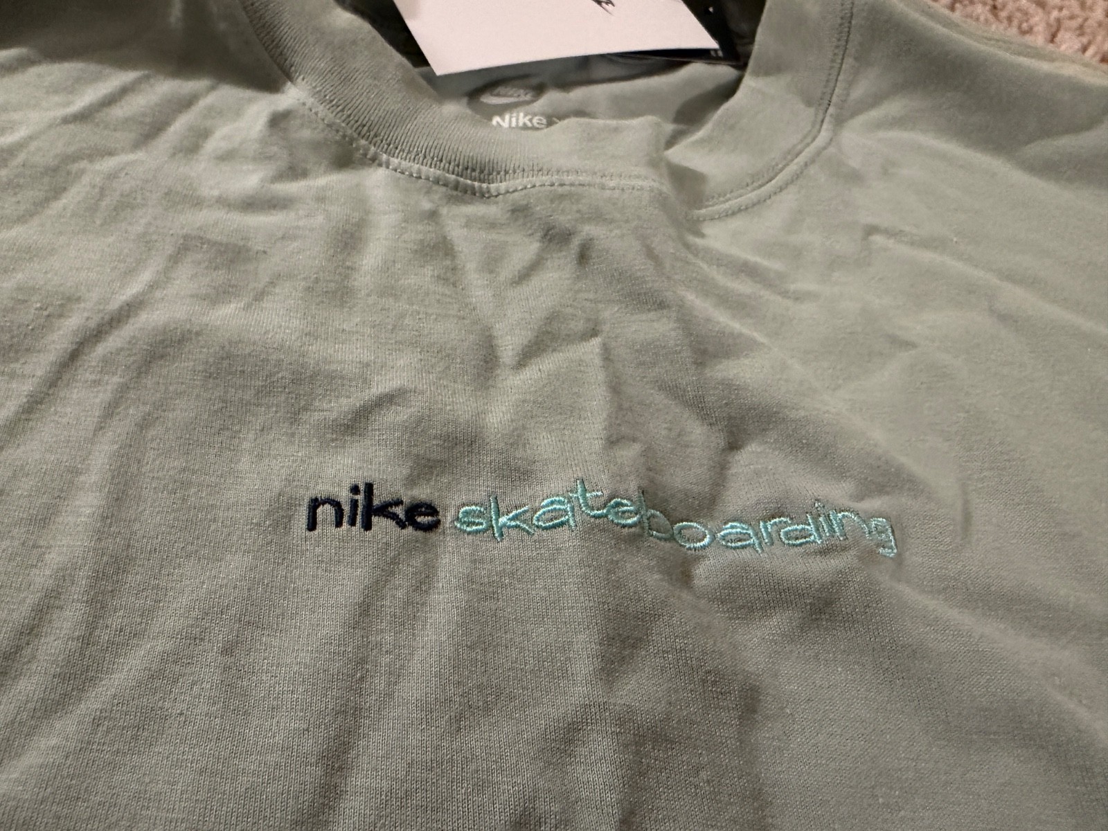 Nike SB Skate Board green aqua blue t shirt vintage swoosh rare classic LA NY XL gallery