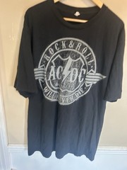 AC/DC Rock & Roll Mens Graphic Tee Black XXL Bay Island Sportswear