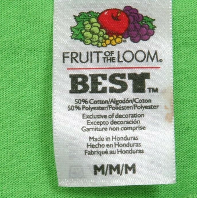 Fruit of the Loom Green Cotton Polyester Short Sleeve Solid T-Shirt Medium B15 gallery