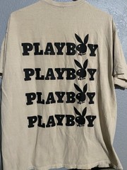 Playboy Pre-owned Unisex Beige Color Logo Tshirt Size L