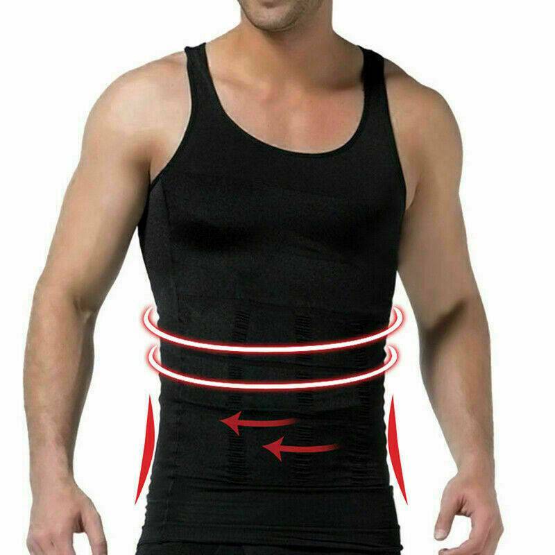 Men's Slimming Body Shaper Vest Abs Abdomen Compression Shirts Workout Tank Tops gallery