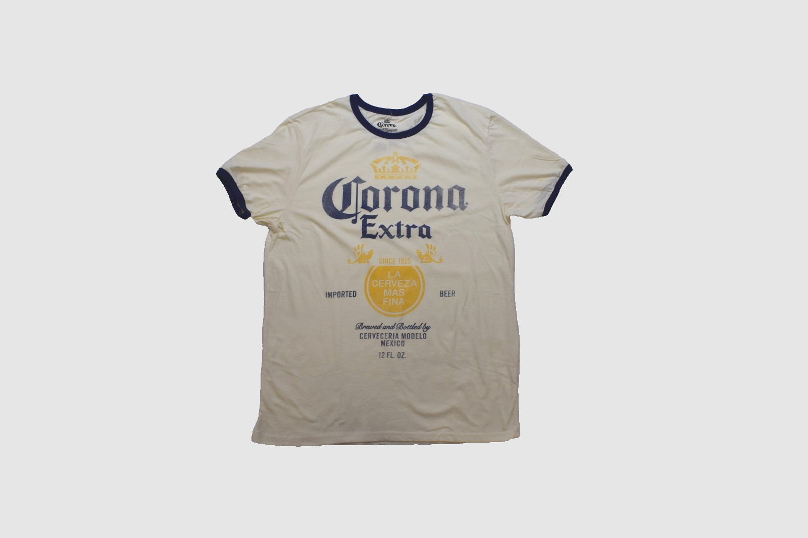 Corona Extra Vintage Graphic Ivory Mens Ringer Shirt NWT XL gallery