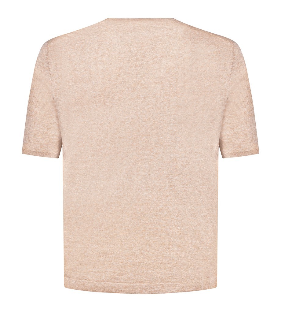 STILE LATINO t-shirt linen cotton EU 56 US 46 beige melange normal fit gallery